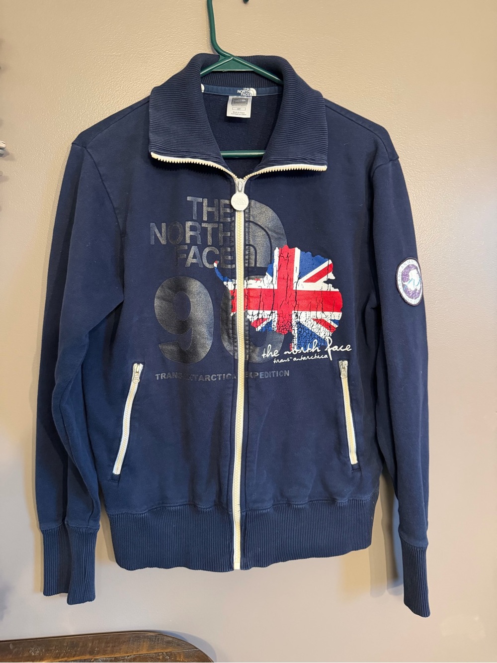 North Face Trans Antarctica England Graphic Zip Up Sweatshirt Rare